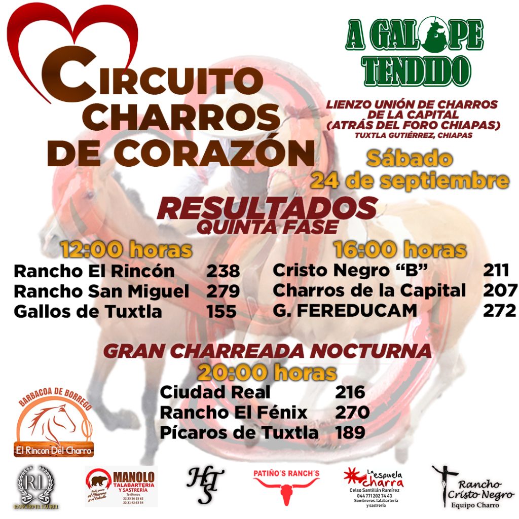 Circuito Charros de Corazón, resultados quinta fase