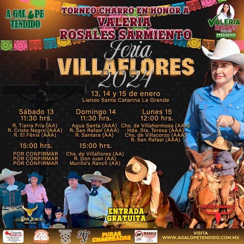 Torneo Charro de Feria Villaflores 2024, programa listo