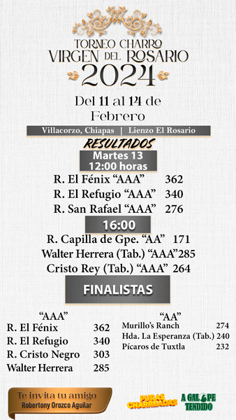 finalistas, Torneo Virgen del Rosario 2024, Villacorzo