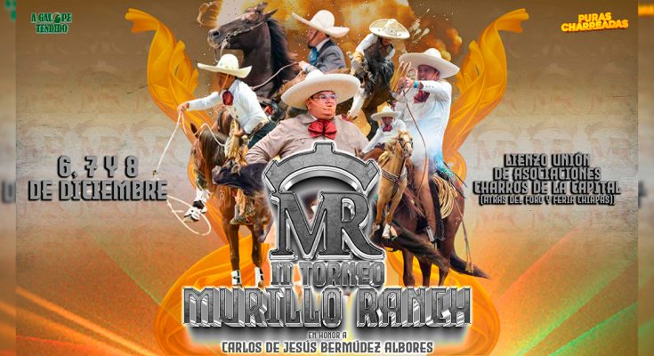 Grandes finales para el II Torneo Murillo Ranch 2024, luego de concluir la fase regular, las mejores calificaciones accedieron a la charreada que definirá al monarca de este certamen que se desarrolla en el lienzo Unión de Asociaciones de Charros de la Capital, en Tuxtla Gutiérrez.